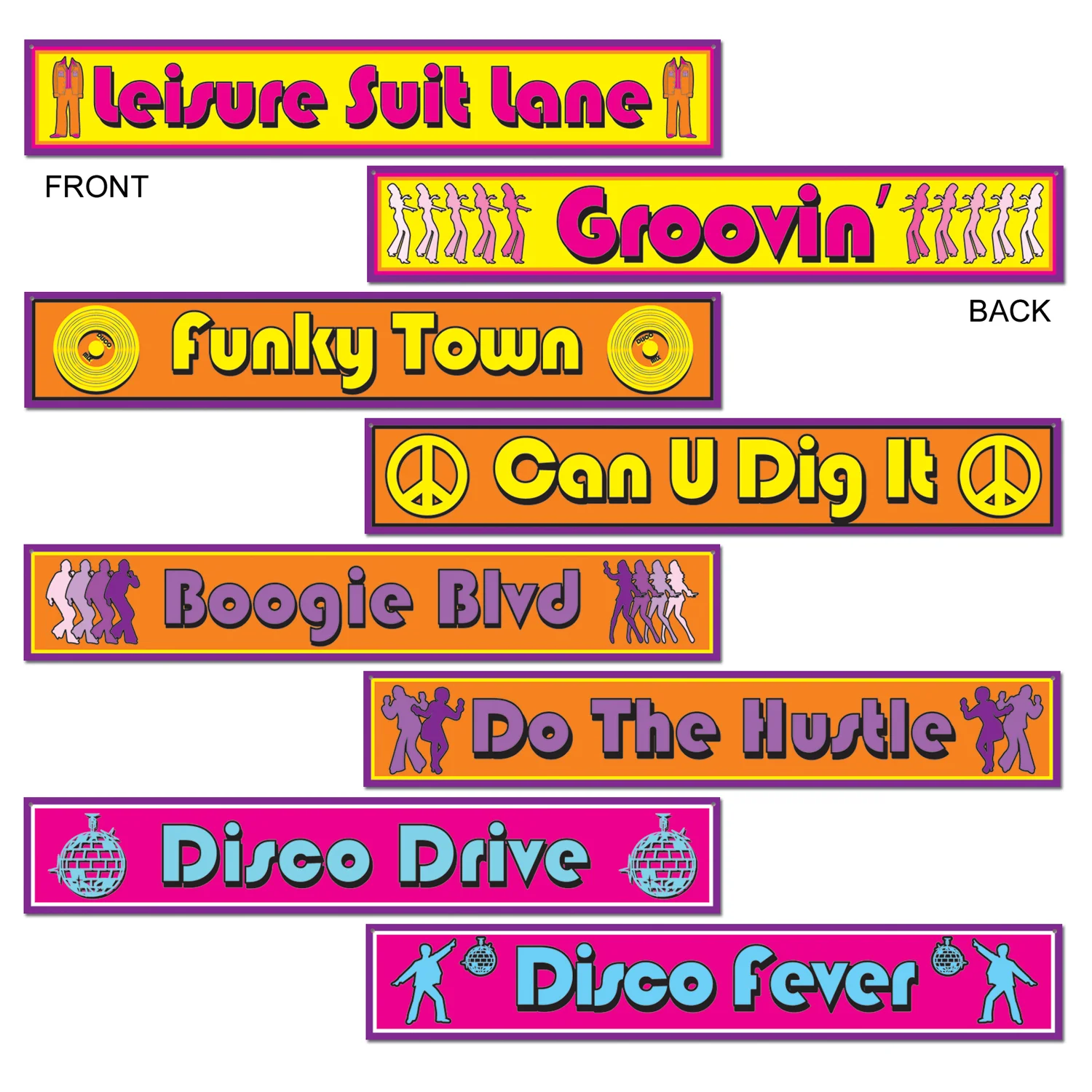 Disco Street Signs - Pk4