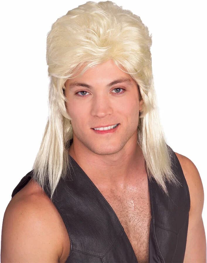 Adult Blonde Mullet Wig