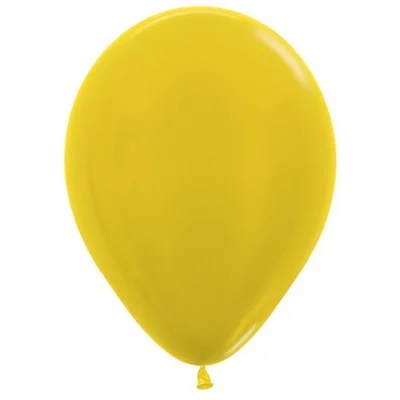 5" Metallic Yellow Balloons - Pk100