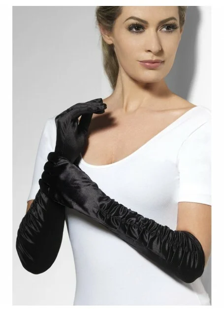 Adults' Long Black Temptress Gloves
