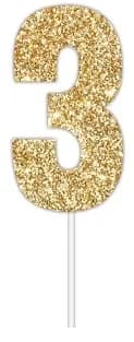 Gold Glitter Cake Topper #3*