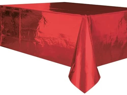 Metallic Red Plastic Rectangle Tablecover (137x274cm)