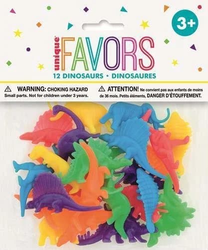 Plastic Dinosaur Party Favours - Pk 12