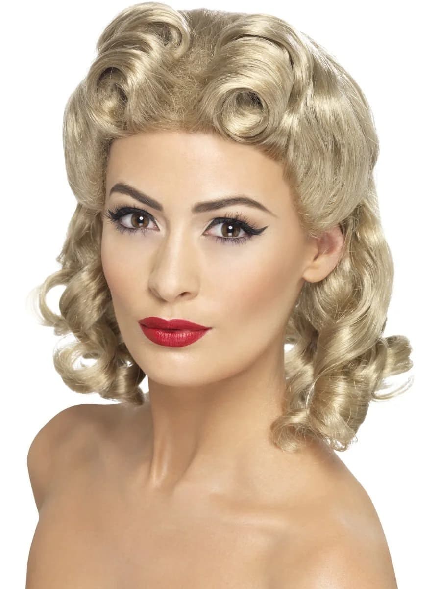 40s/50s Curled Blonde Sweetheart Wig