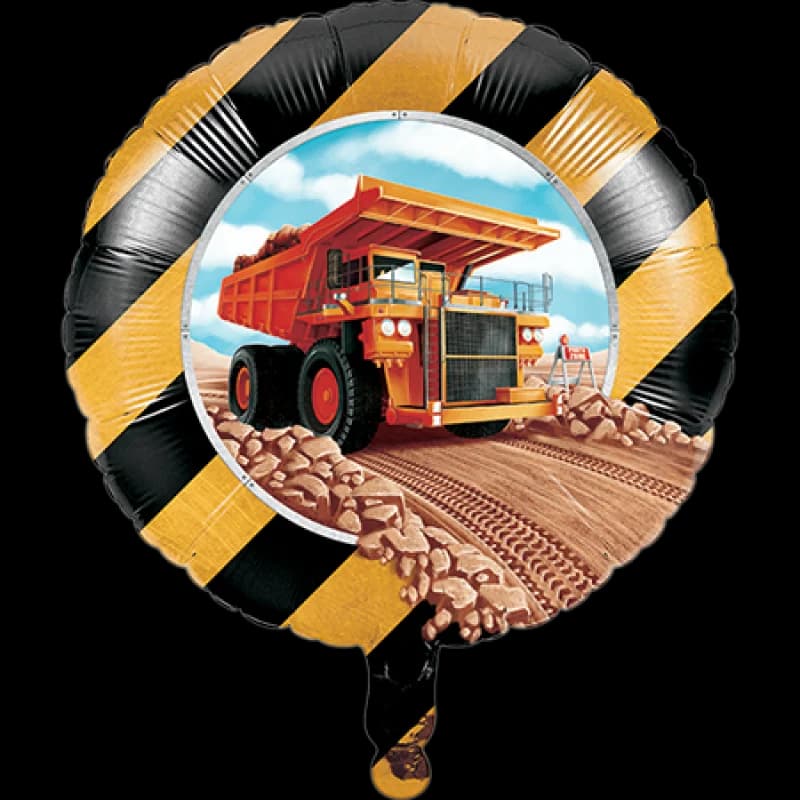18" Big Dig Construction Foil Balloon