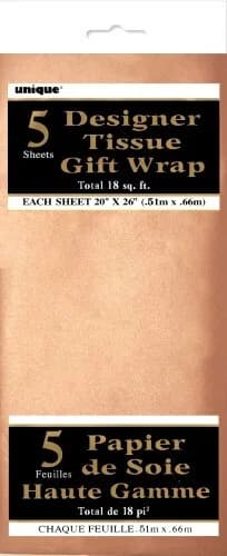 Metallic Rose Gold Tissue Paper - Pk 5
