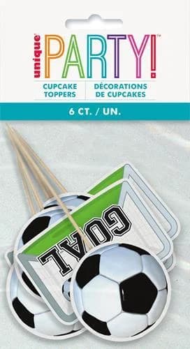 3D Soccer Cake Toppers - Pk 6