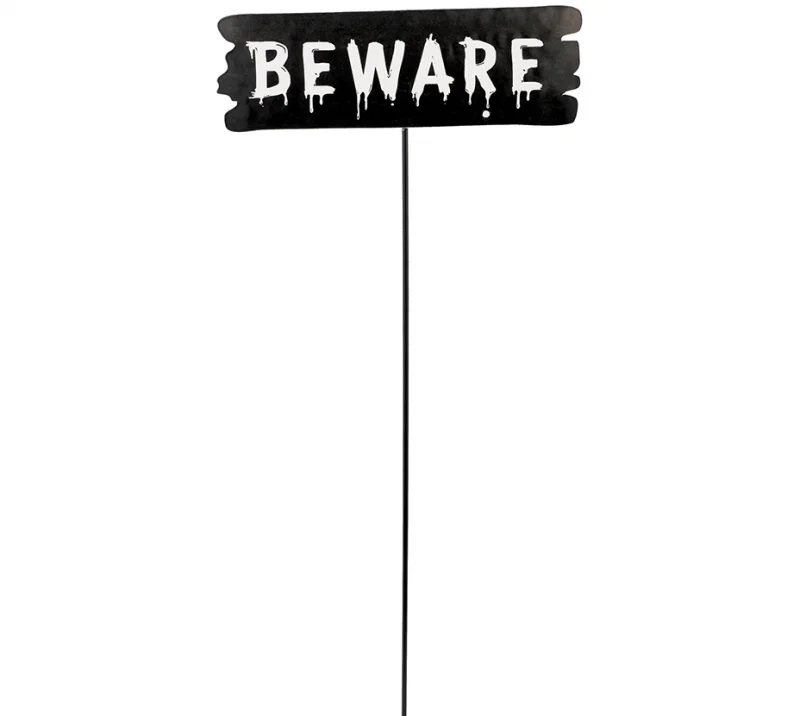BEWARE Small Metal Yard Stake
