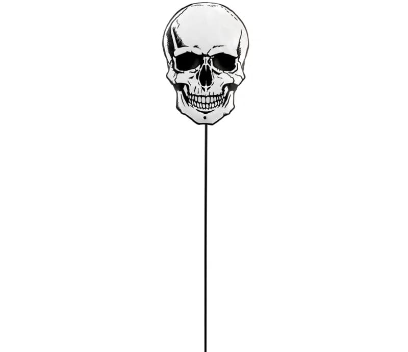 Skull Shaped Metal Yard Stake (58cm)