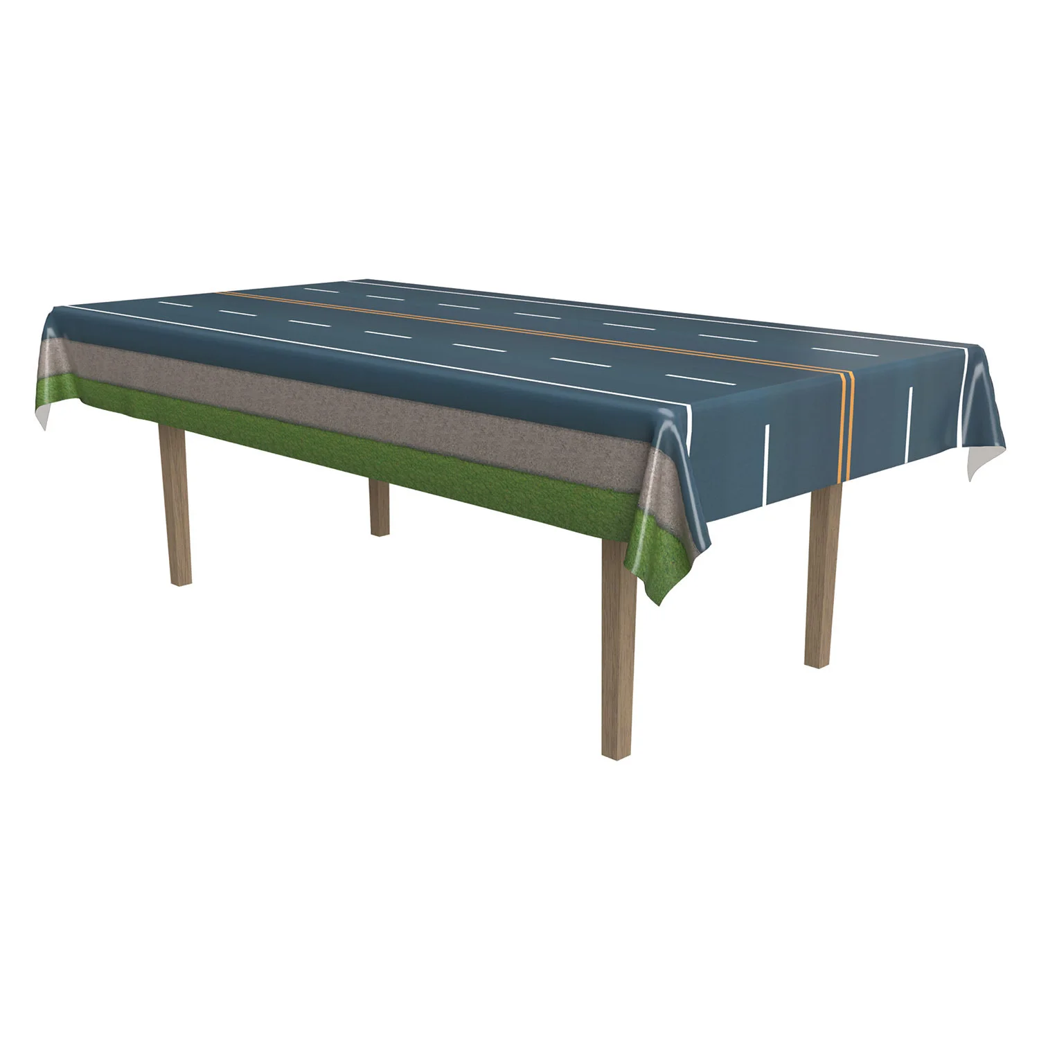 Road Plastic Tablecover - 130cm x 270cm