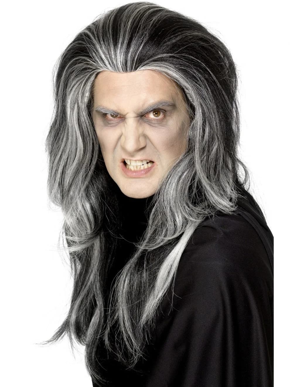 Adult's Black & Grey Gothic Vampire Wig