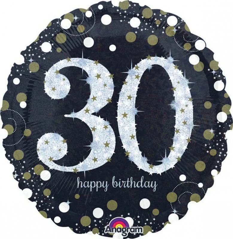Holo Sparkling 30th Birthday Foil Balloon (43cm)