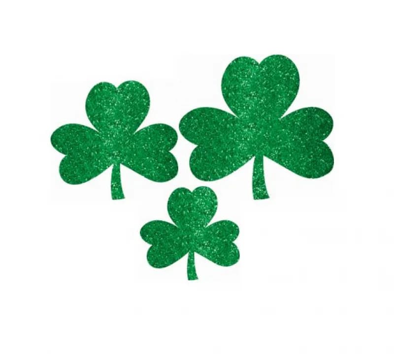 St Pats Glitter Shamrocks – Pk 10