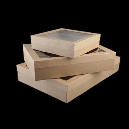 Small Kraft Catering Tray (22x22x8cm)