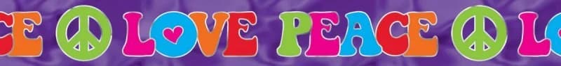 "Love Peace" Hippie Foil Banner (7.6m)