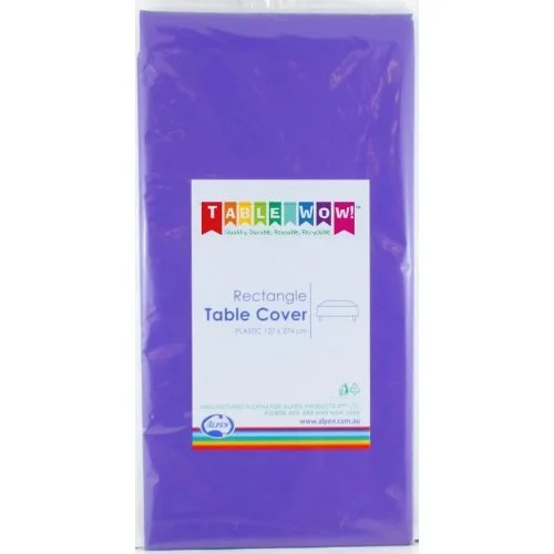 Purple Rectangle Plastic Tablecover 137 x 274cm