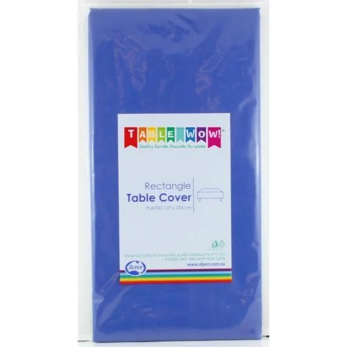 Royal Blue Rectangle Plastic Tablecover 137 x 274cm