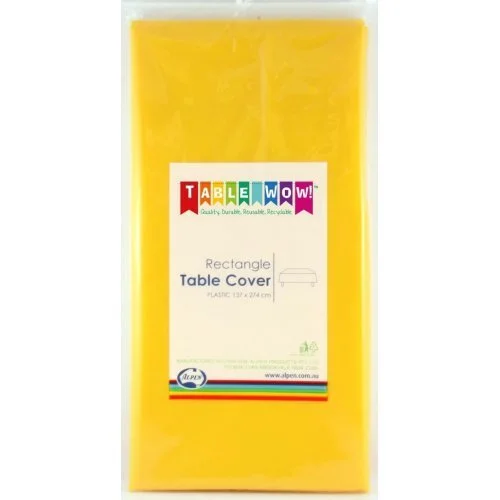 Yellow Rectangle Plastic Tablecover 137 x 274cm