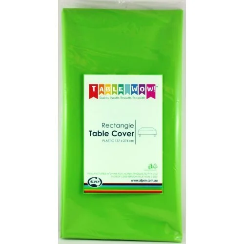 Lime Green Rectangle Plastic Tablecover 137 x 274cm