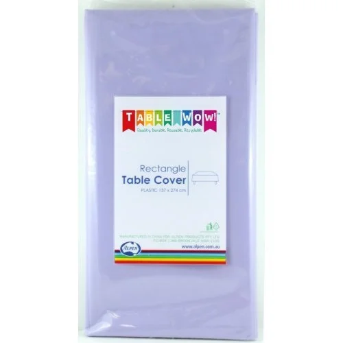 Lavender Rectangle Plastic Tablecover 137 x 274cm