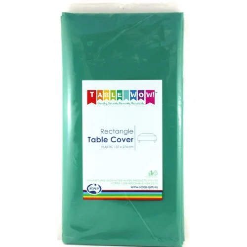 Green Rectangle Plastic Tablecover 137 x 274cm