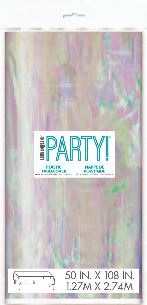 Iridescent Rectangle Plastic Tablecover (274x127cm)
