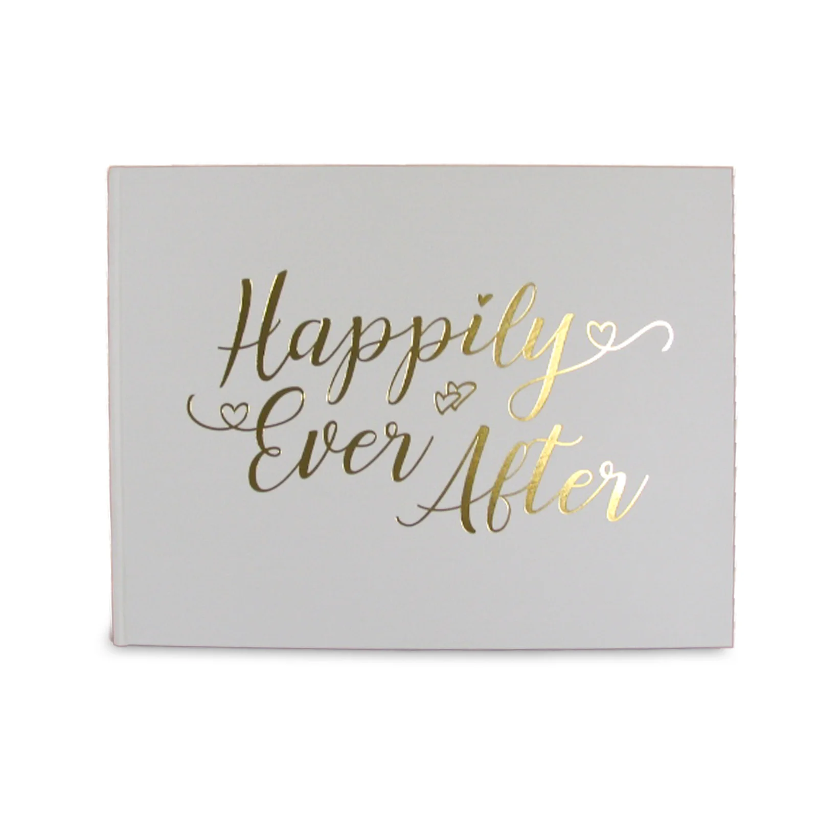 White/Gold Happily Ever After Wedding Guest Book