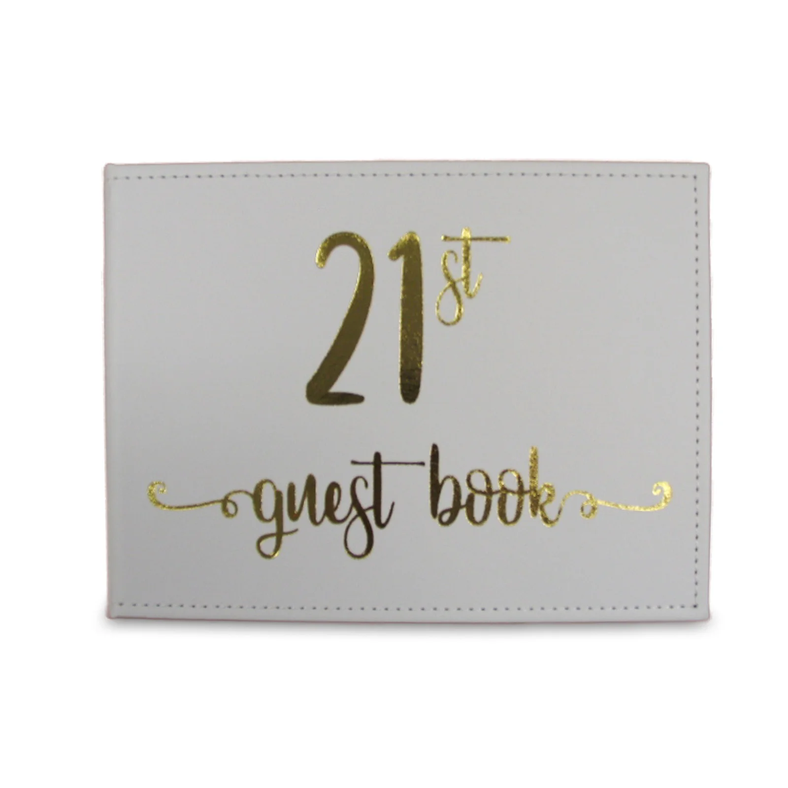 White/Gold 21st Guest Book (23x18cm)