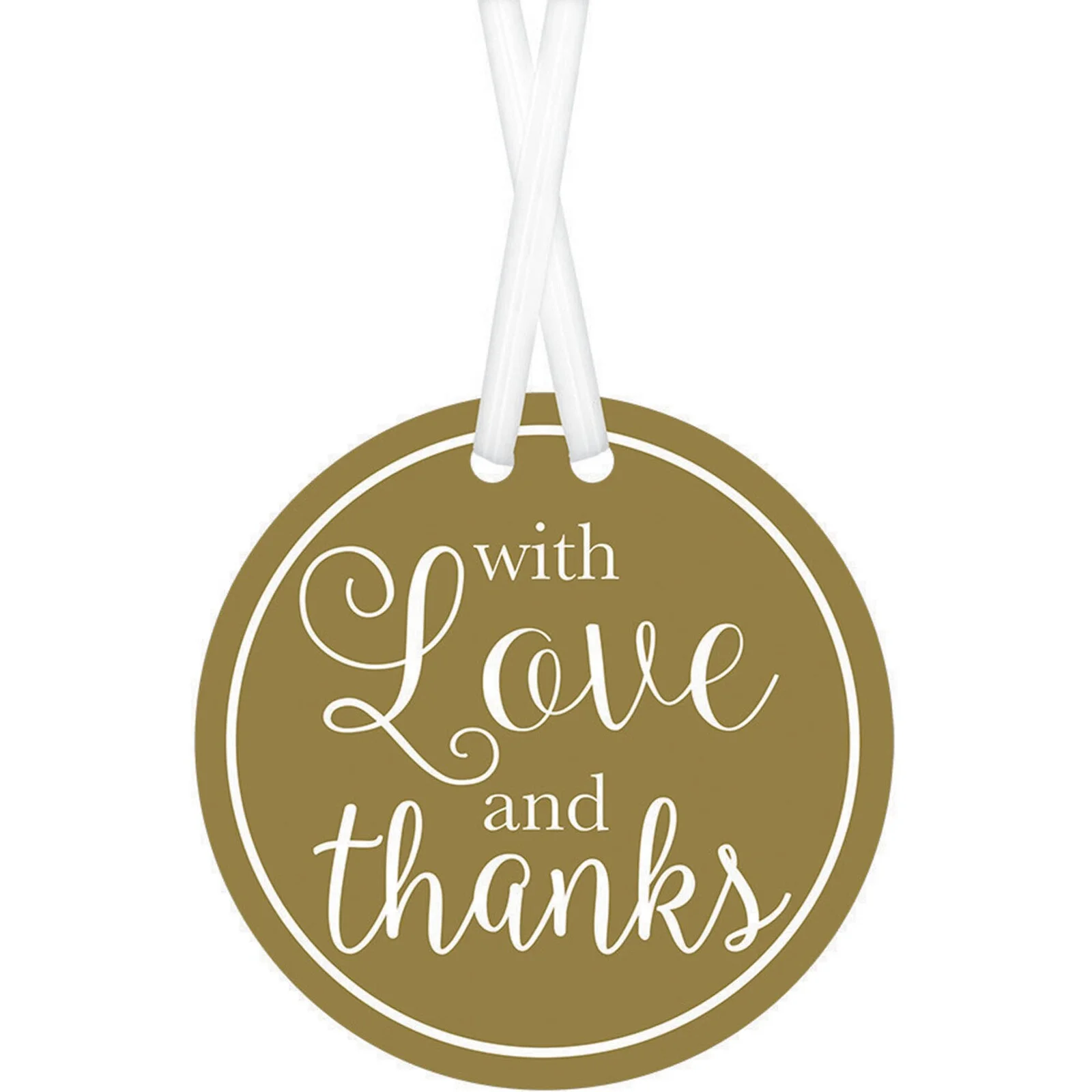 "With Love & Thanks" Gold Gift Tags - Pk 25