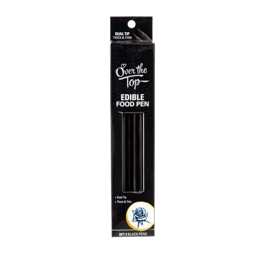Over The Top Gourmet Black Edible Food Pens - Pk 2