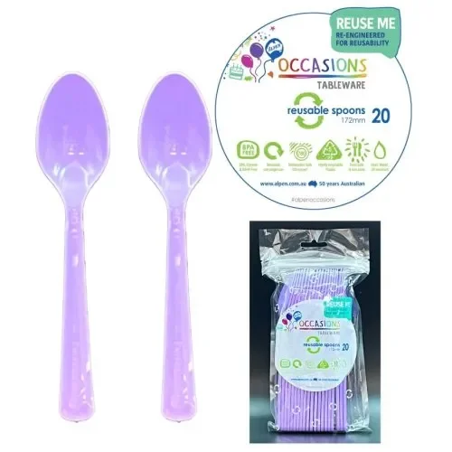 Lavender Plastic Spoons – Pack 25