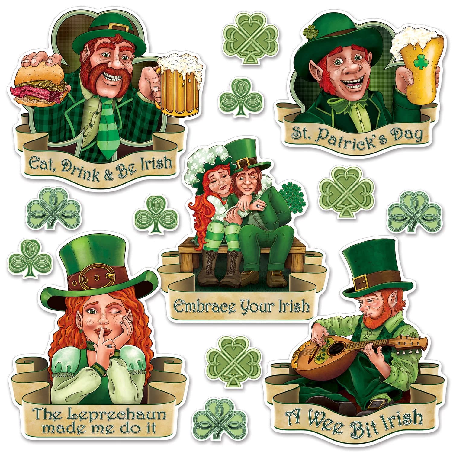St. Patrick's Day Cutouts - Pk 14