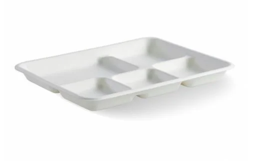 5-Compartment BioCane Food Tray - Pk 125