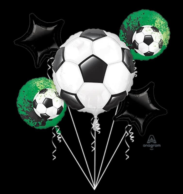 Soccer Foil Balloon Bouquet - Pk 5