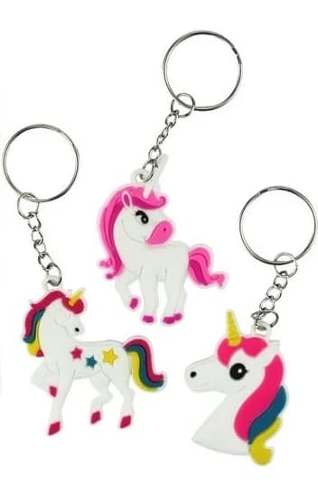 Assorted Unicorn Keyrings - Pk 3