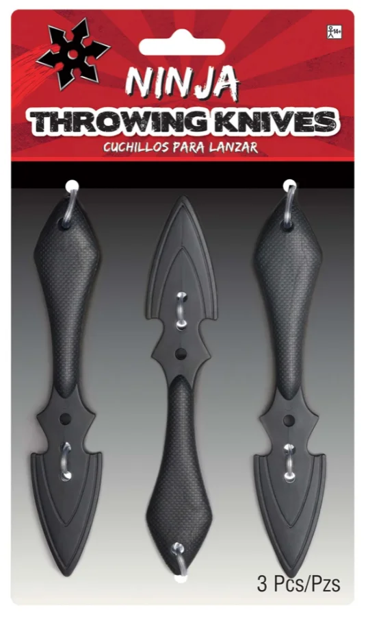 Plastic Ninja Throwing Knives - Pk 3