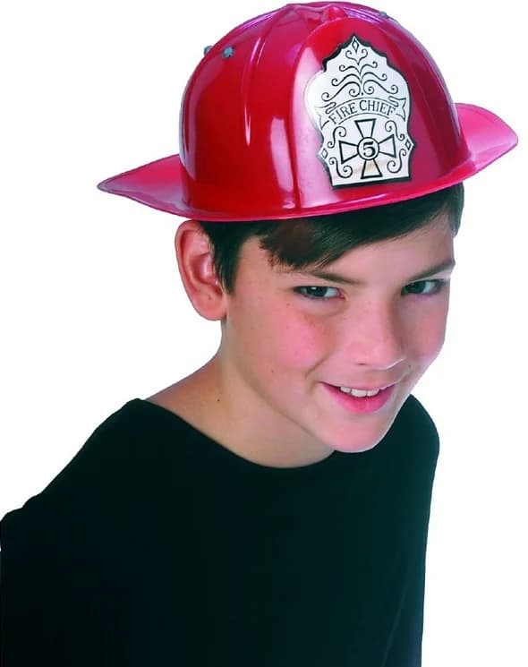Kids Red Fireman Hat