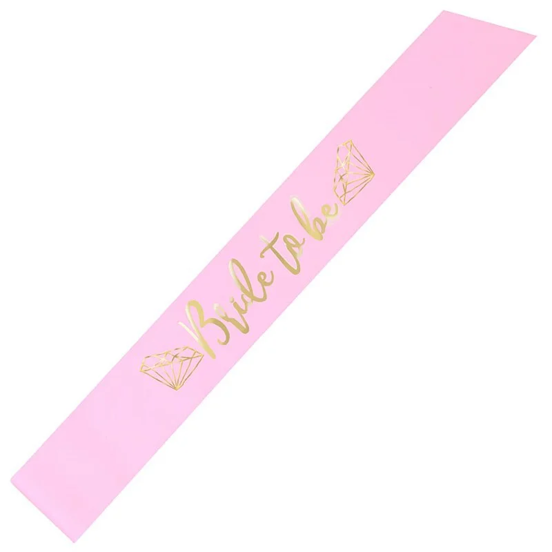 Bride-To-Be Pink & Gold Ribbon Sash