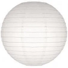 Round White Paper Lanterns (20cm) - Pk 2