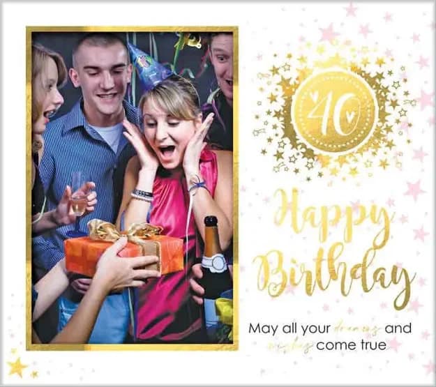 40th Birthday Glitterati MDF Photo Frame*