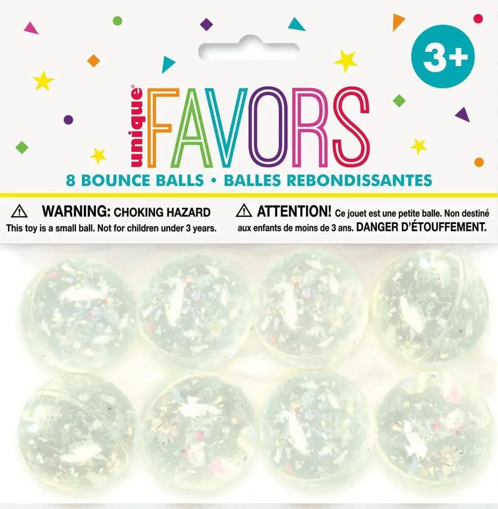 Iridescent Bounce Balls (32mm) - Pk 8