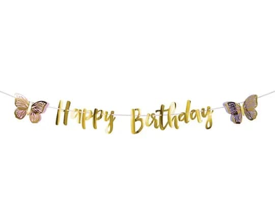 Butterfly Shimmer Birthday Banner (2.13m)