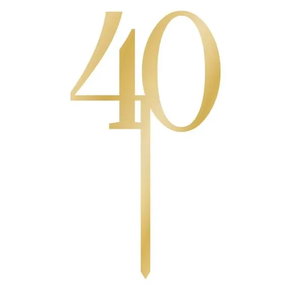 Sparkling Gold "40" Cake Topper