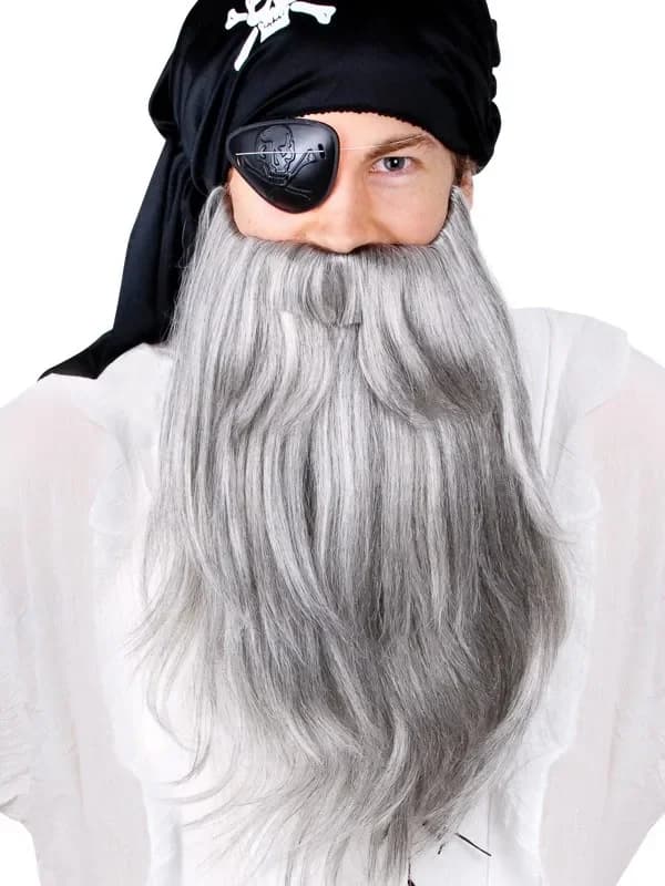 Jumbo Grey Pirate Beard & Mo'