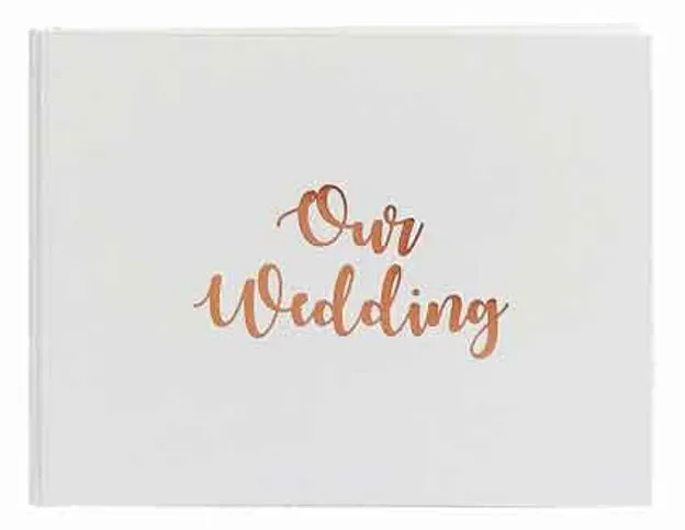 White & Rose Gold "Our Wedding" Guest Book