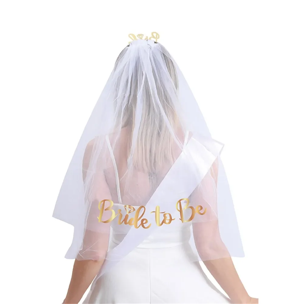 "Bride To Be" Champagne Gold Veil