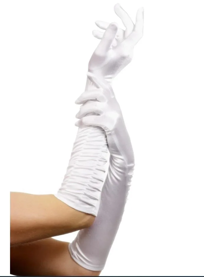 Adults' Long White Temptress Gloves