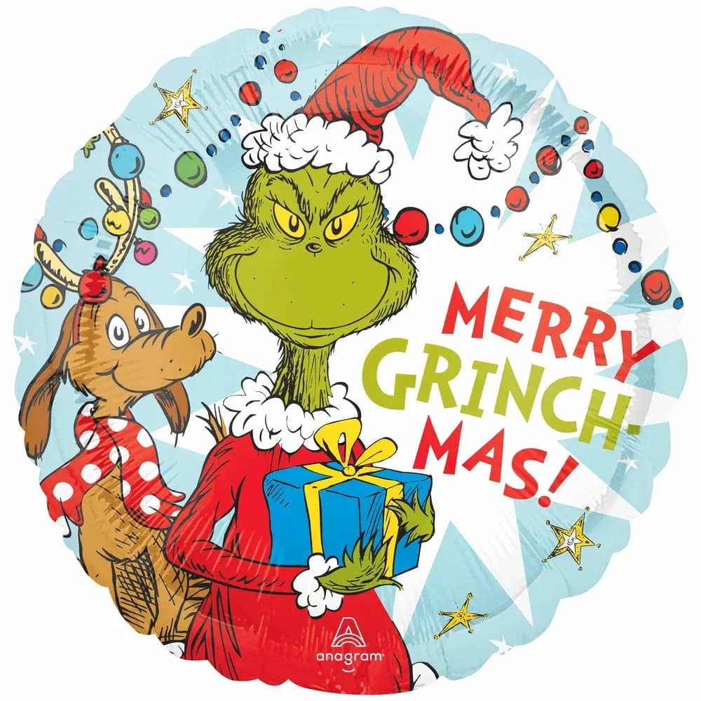 45cm Dr. Seuss The Grinch Merry Grinch-Mas Foil Balloon