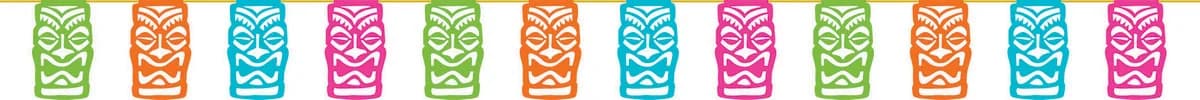 Multicolour Tiki Cutout Hanging Banner (3.6m)