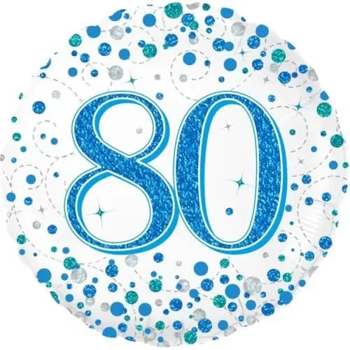 80' Blue/White Sparkling Fizz Foil Balloon (18in.)